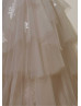 Lace Tulle Tiered Princess Wedding Dress With Detachable Straps Lace Tulle Tiered Princess Wedding Dress With Detachable Straps